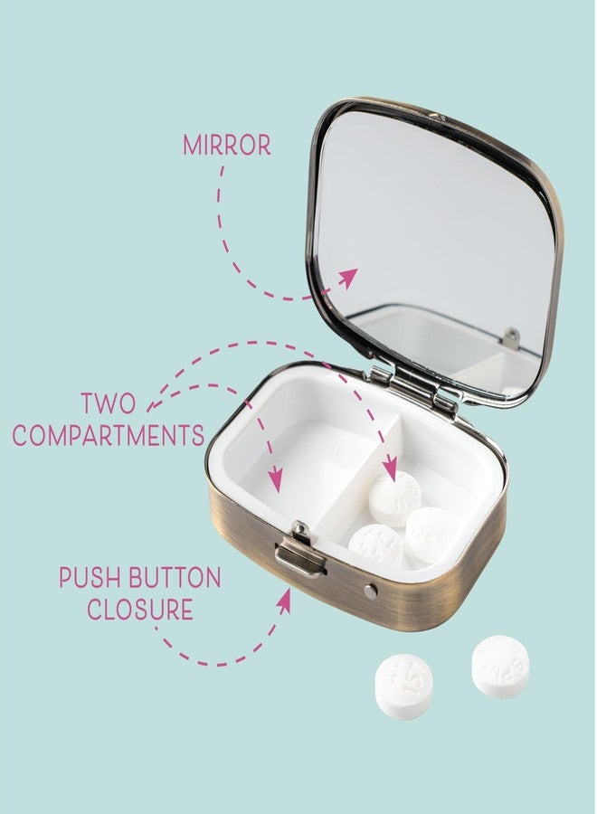 كارما، منظم حبوب تشيل، علبة حبوب صغيرة محمولة سهلة الحمل، حاوية لحفظ الأدوية والفيتامينات والمكملات الغذائية في الحقيبة/الجيب، تعامل معها بحرص - Image 4